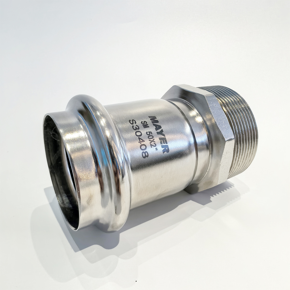 Stainless Steel Nipple, V Profile Male Threaded Pipe Fitting for Water Pipe 