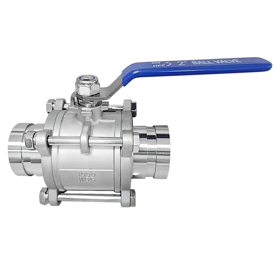 304 Stainless Steel Butt Welded 3PC Ball Valve