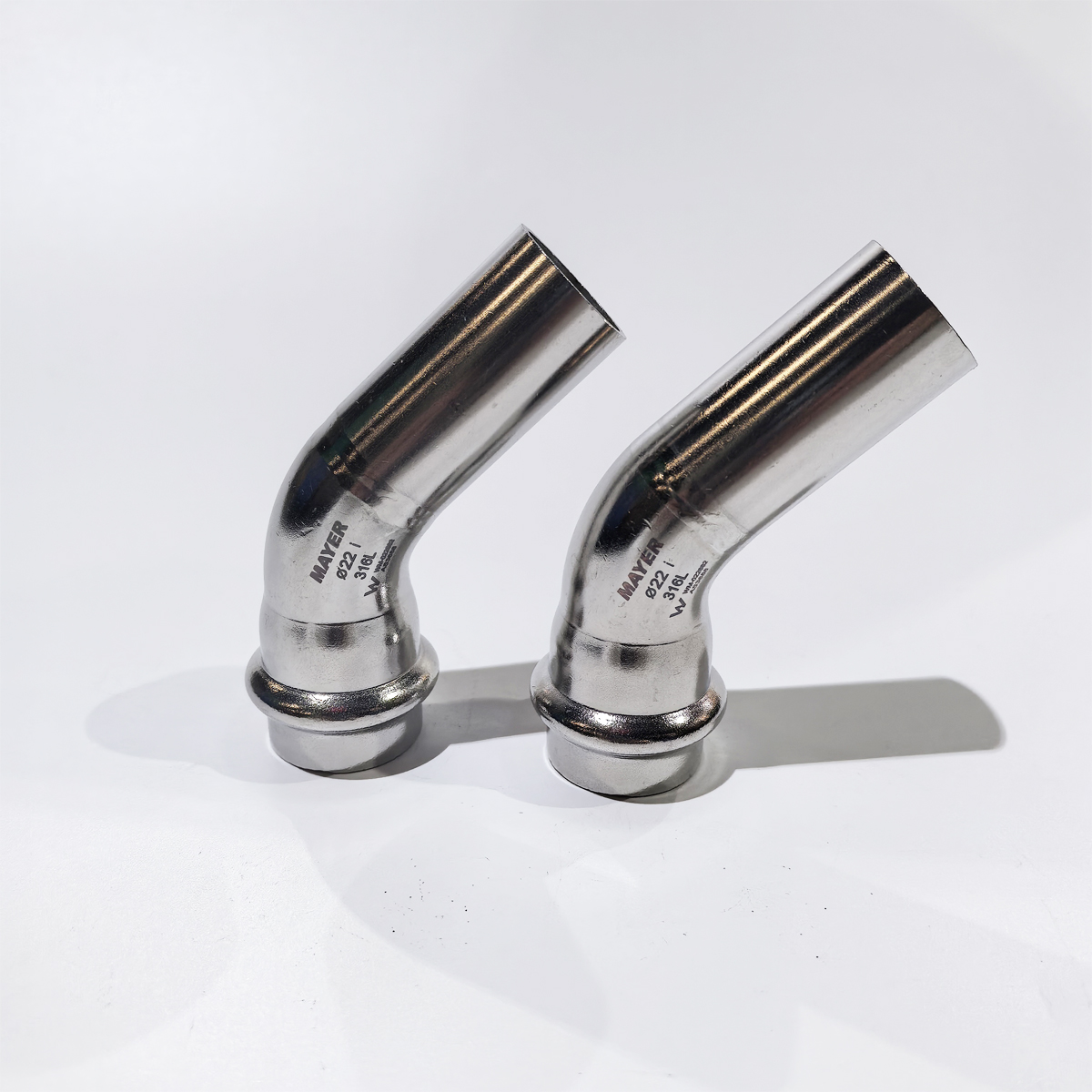 45° Plain End Elbow - 304/316L SS for Pipe Systems