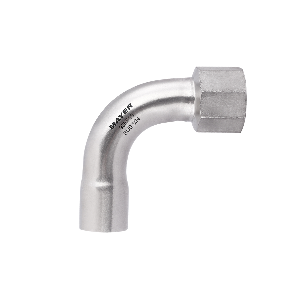 High Quality 304/316L Stainless Steel Butt Welded 90 Degree Female Elbow Corrosion Resistant Industrial Pipe Fitting