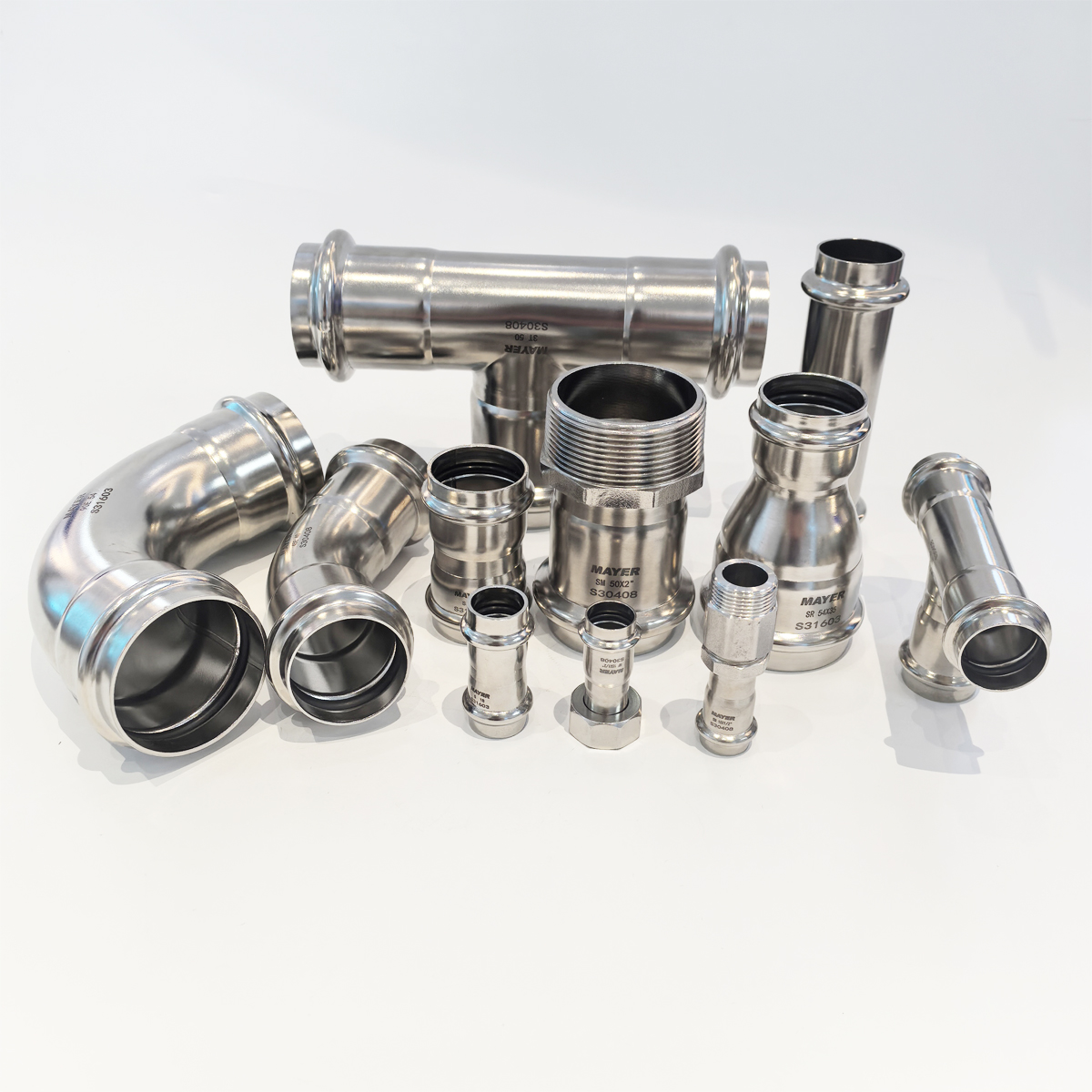 304 316l Stainless Steel Sanitary Fittings Anti-Corrosion 100% Recyclable Leak-Free for Water & Gas Supply