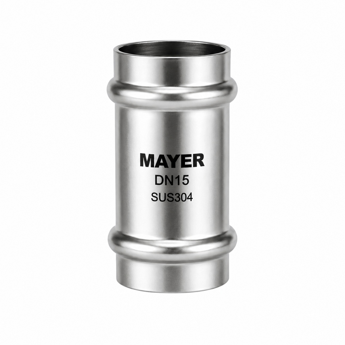 304 Stainless Steel Pipe Fittings DN15 Equal Coupling Fress Fitting Corrosion Resistant for Water Treatment & Supply