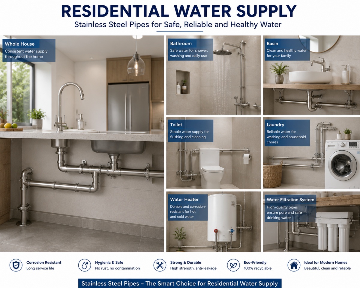Why Choose 304/316L Stainless Steel Pipes and Fittings for Building Water Supply Systems?