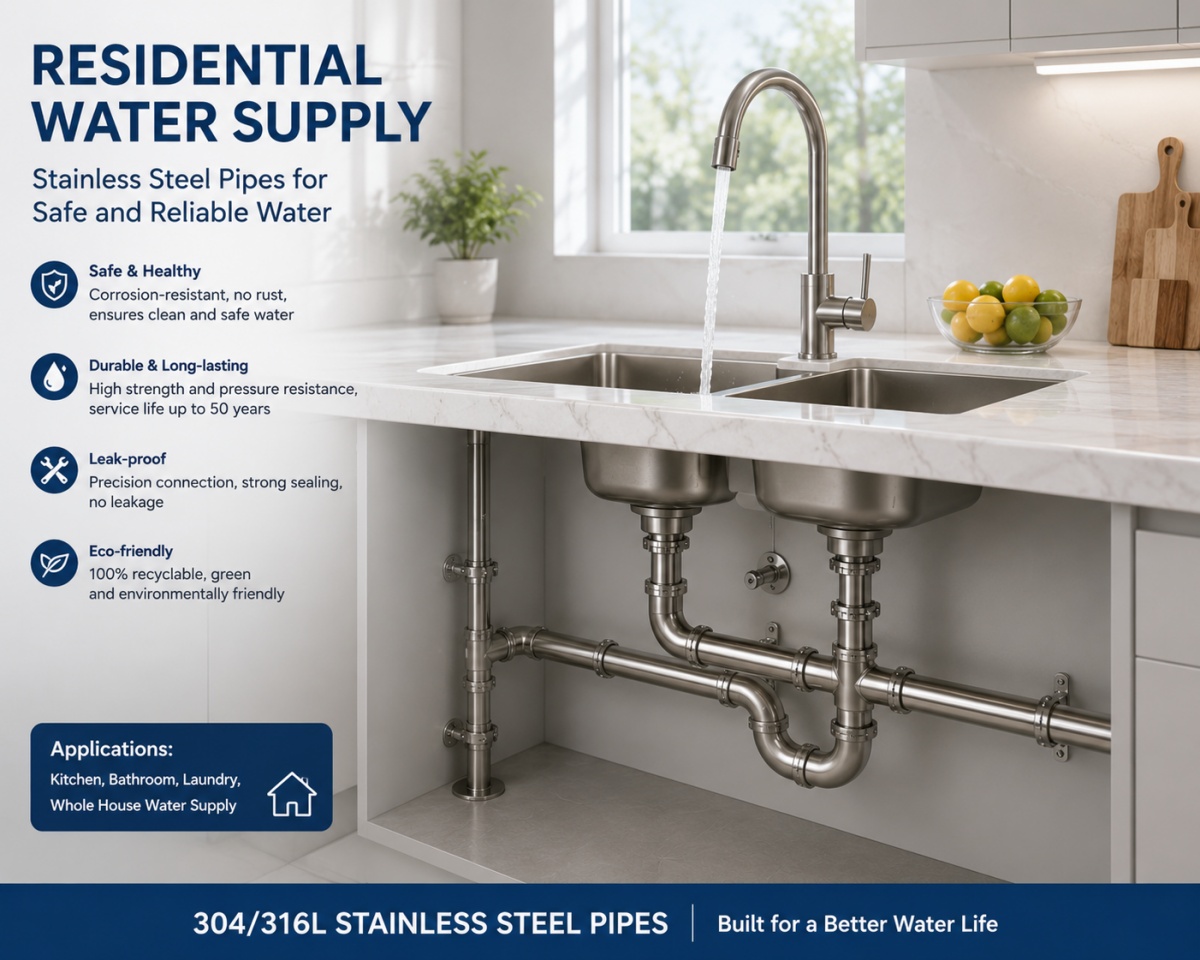 Application and Advantages of 304/316L Stainless Steel Pipes and Fittings in Potable Water Supply Systems