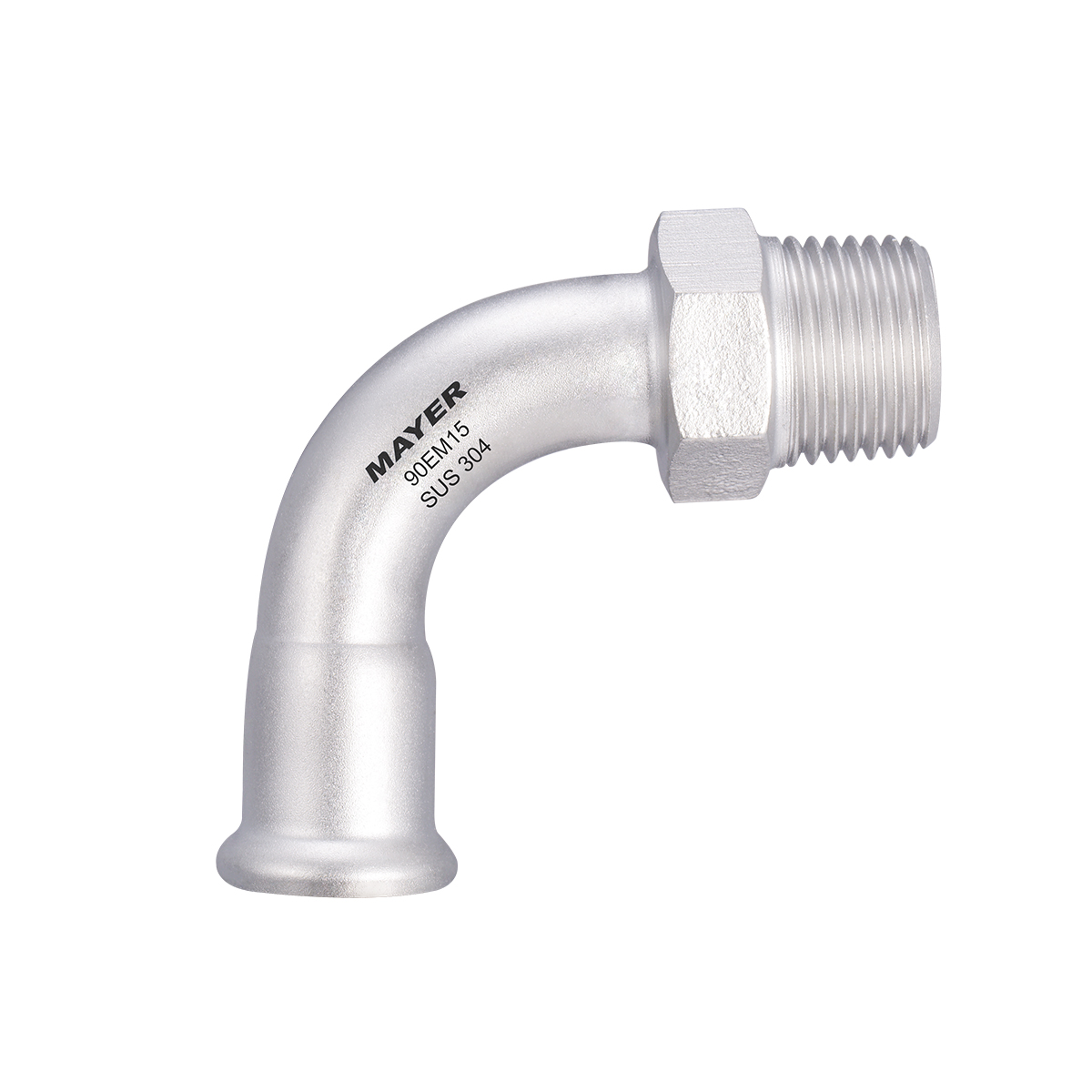 304 Stainless Steel 90° Male Thread Press Elbow