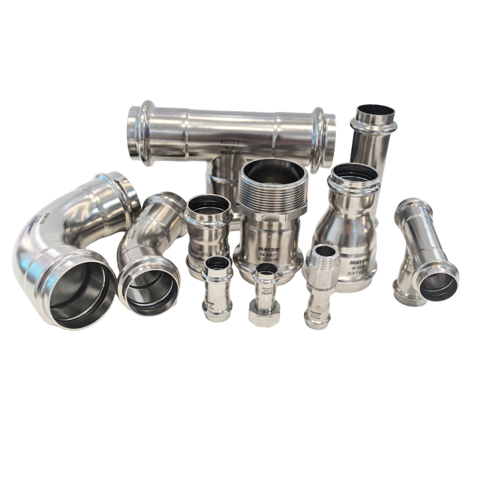 304 316l Stainless Steel Sanitary Fittings Anti-Corrosion 100% Recyclable Leak-Free for Water & Gas Supply